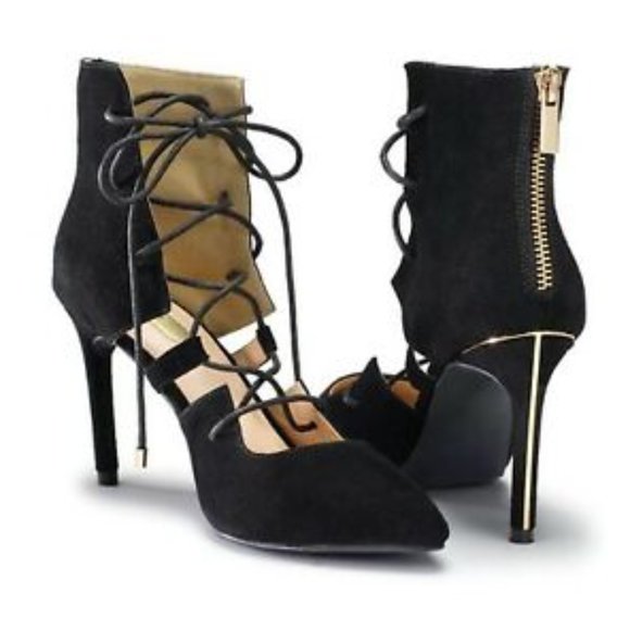 Mark black suede Odyssey high heel shoes - Picture 4 of 5